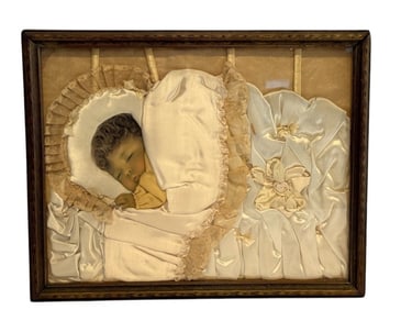 1800's Mouring Hair Framed Art Piece