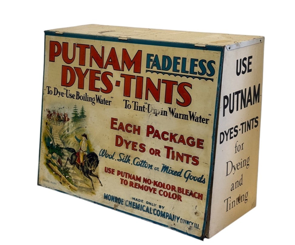 Original Putnam Dye - Tints General Store Display Cabinet / Sign (1 of 4)