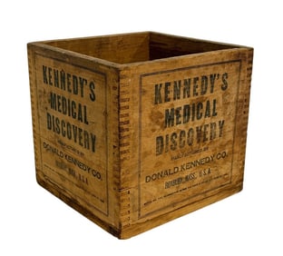 Original 1906 Kennedy's Medical Discovery Drug Store Crate Roxbury Mass