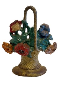 Cast Iron Hubley Flower Basket Door Stop