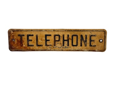 Embossed Telephone Tin Tacker Sign