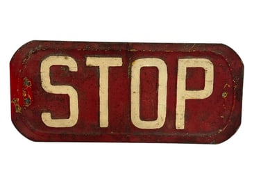 1920's Embossed Metal Stop Sign