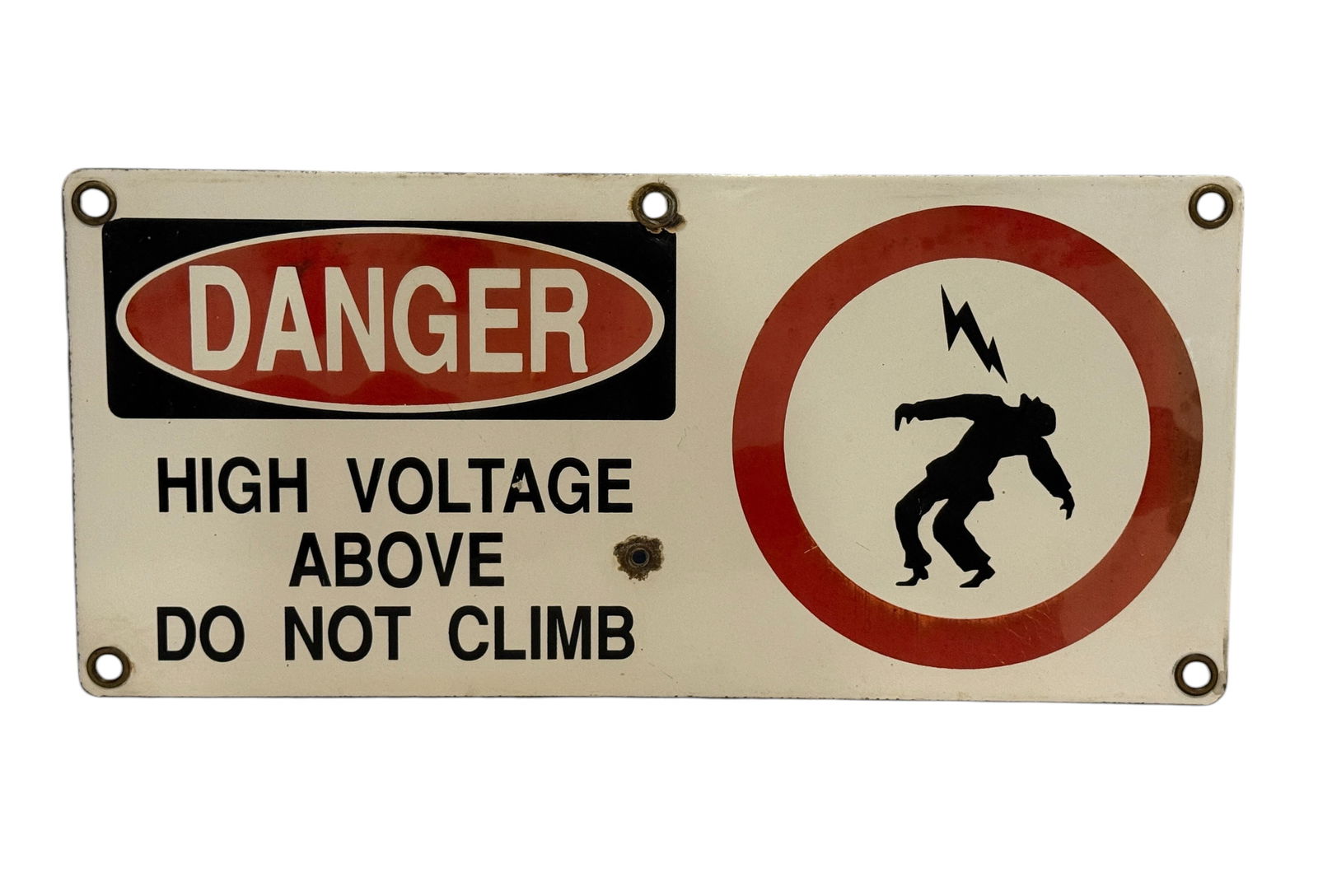 Original Danger High Voltage SSP Porcelain Sign with Brass Grommets (1 of 2)