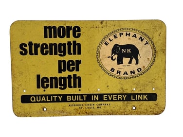 Elephant Brand Chain Link Metal Sign