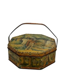 Loose-Wiles Biscuit Company Tin, ''Hiawatha's Wedding Journey'', hexagonal shaped Tin.