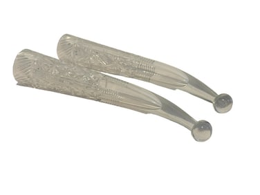 Original Brass Era Automobile Crystal Bud Vases