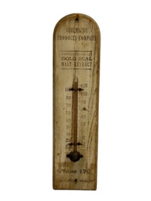 Sebewaing Malt Extract Wood Thermometer