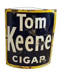 Tom Keene Cigar Porcelain Advertising Sign