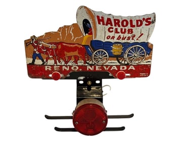 Original Harold's Club Lighted Plate Topper and Bracket Reno Nevada