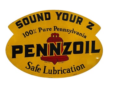1950 Pennzoil Double Sided Metal Sign