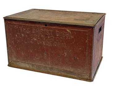 Original Christ Diehl Brewing Co. Metal Shipping Box Defiance, OH