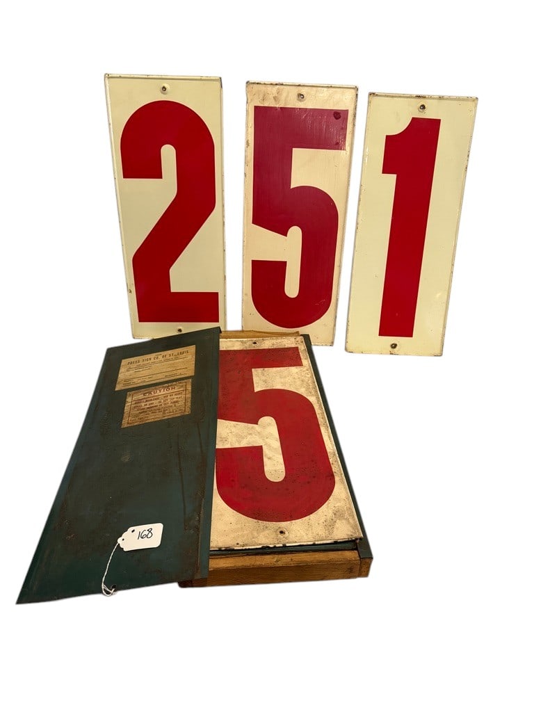 Gas Station Metal Porcelain Numbers Set: 9.75 x 23.5 21 Total in original case