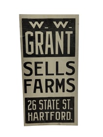 WW. Grant  Ithaca Sign Works Metal Advertising Sign