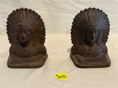 Indian Chief Iron Bookends