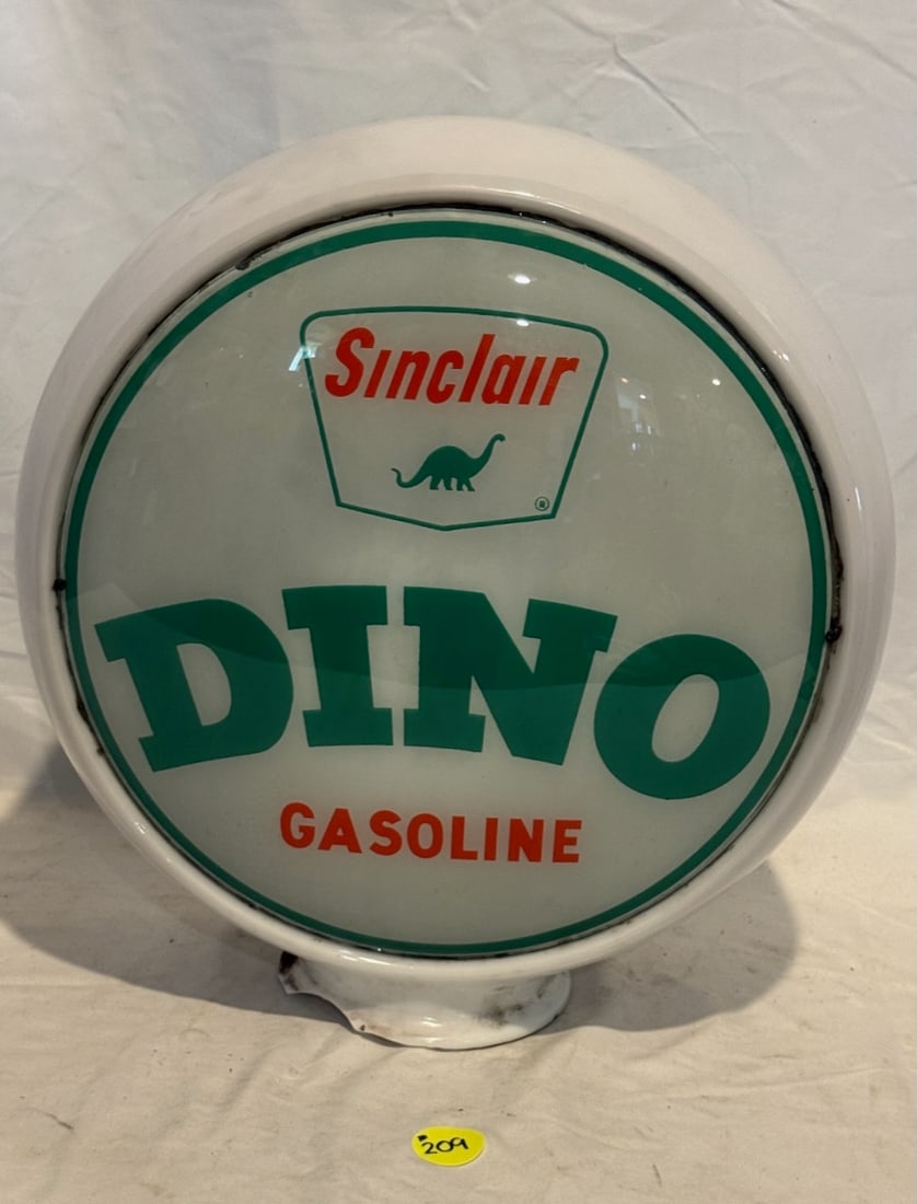 Sinclair Dino 13.5" Complete Gas Pump Globe (1 of 3)