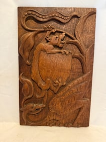 Original 1800s German Black Forest Carving Of Roggenwolf & Weizenvogel Monsters