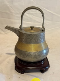 Japanese Teapot with Wood Base