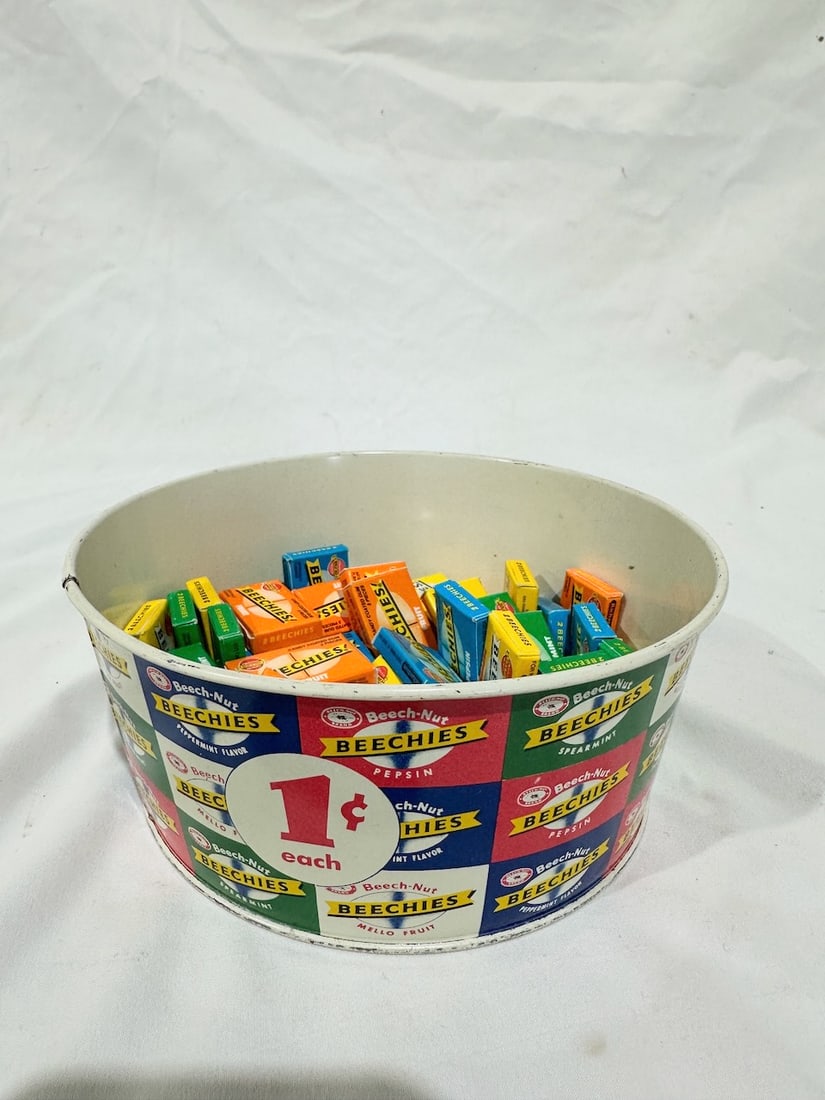 1940 Beeches Cum 1 Cent Metal Countertop Display Tin (1 of 1)