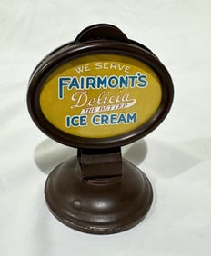 1920s Fairmonts Ice Cream Metal Menu and Holder