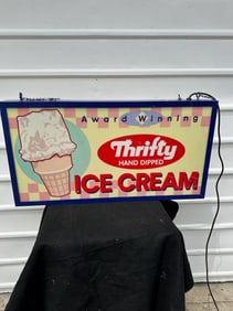 Thrifty Hand Dipped Ice Cream Lighted Sign