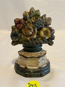 Cast Iron Flower Basket Door Stop