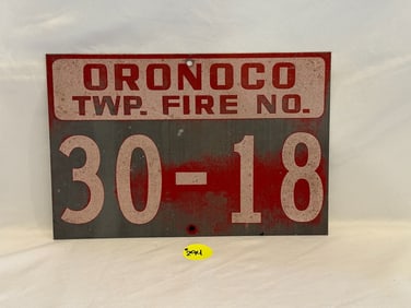 Oronco Twp Fere Dept Metal Sign