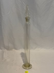 Narrow Clear Glass Chemist Container w/stopper