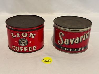Lion and Savarin Coffee Tins