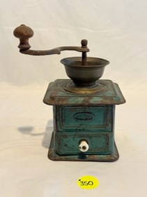 Antique Pressed Tin Coffee Grinder
