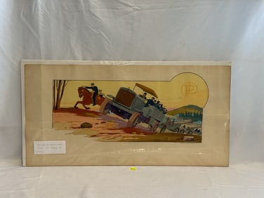 1914 WWI Panhard And Lauassor Chatillon Truck Lithograph print