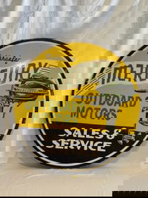 Mercury Outboard Motors Sales & Service 48" Porcelain Sign.