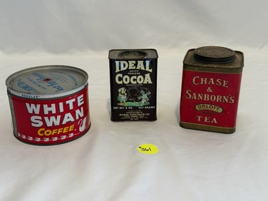 (3) Coffee, Tea and Coca Tins