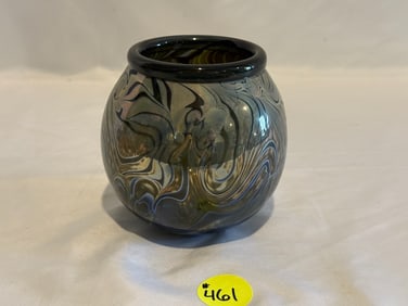 Art Glass Swirl Vase