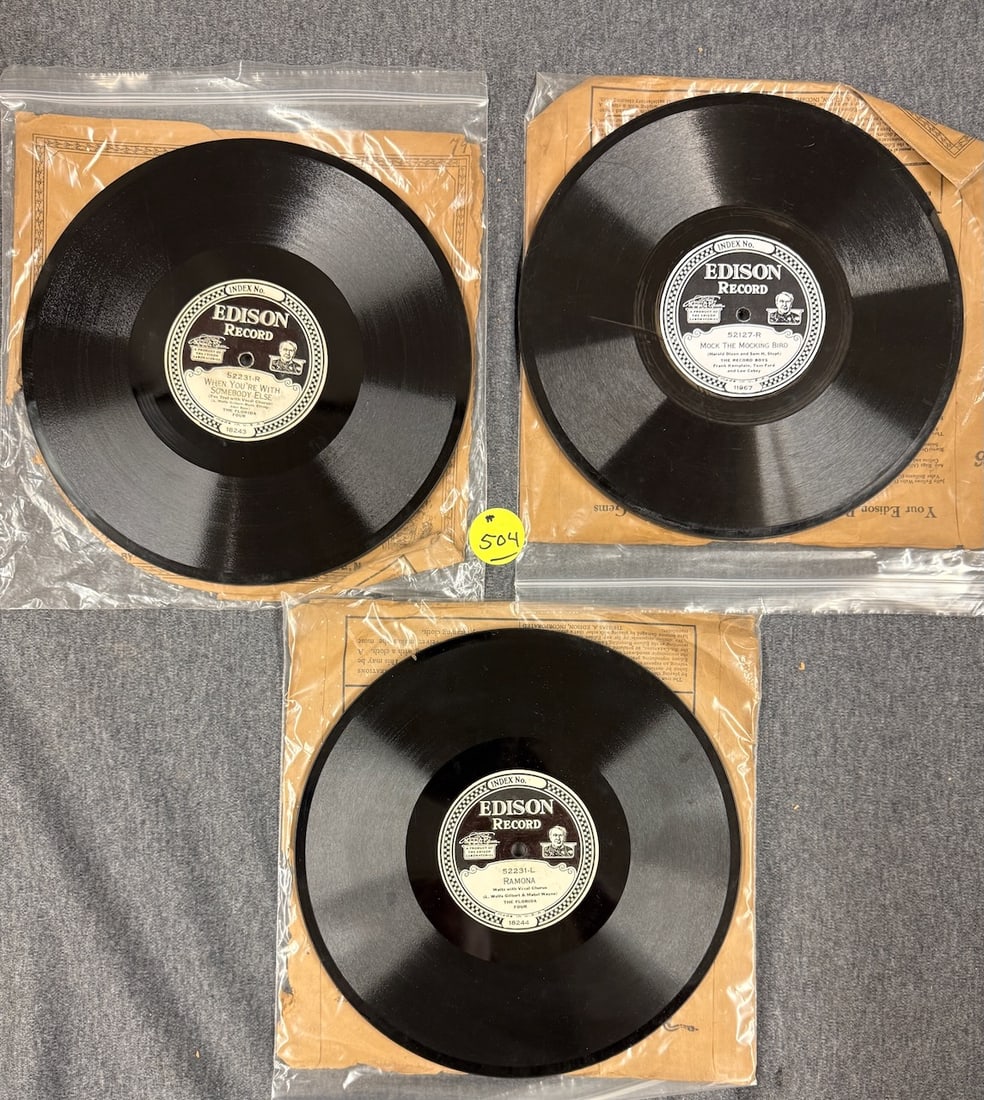3 Edison Diamond Disc Records (1 of 7)