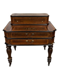 B.A Bremond Interchangeable Cylinder Music Box with Table