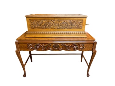 Large Swiss Coin-op Cylinder Music Box with Table