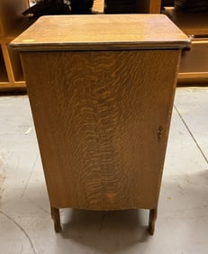 Single Door Oak Record Cabinet