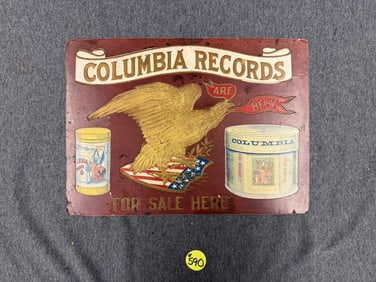 An Early & Excellent Columbia Record Sign