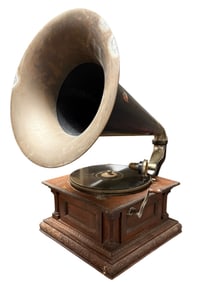 Victor MS "Fancy Case" Rear Mount Disc Phonograph