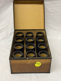 A 12-place box of Black Wax Cylinders