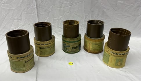 5 Columbia 5" Brown Wax Cylinder Records
