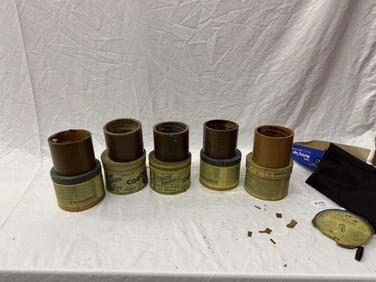 5 Columbia 5" Brown Wax Cylinder Records