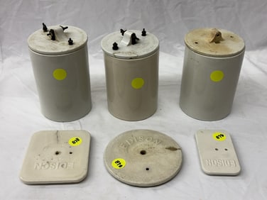 3 Ceramic Edison Battery Jars
