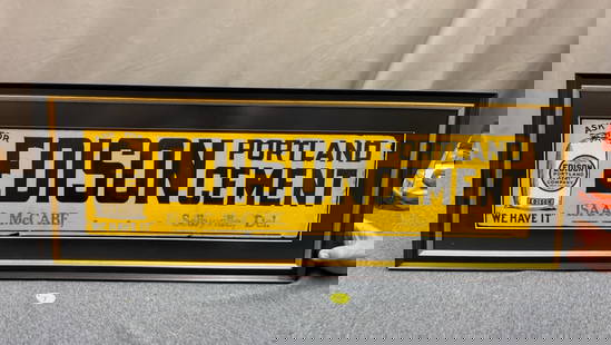 Advertising Sign, "Edison Portland Cement": Isaac McCabe. A framed sign. Frame measures 35.5" x13"