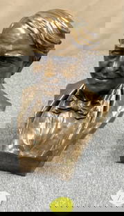 Bronze Edison Portrait Bust: Good patina. 10" tall