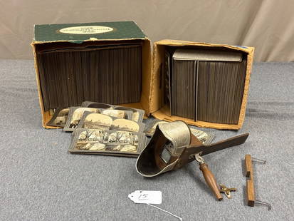 Stereoscope and a Large Group of Cards: Approximately 350 cards and one stereoscope