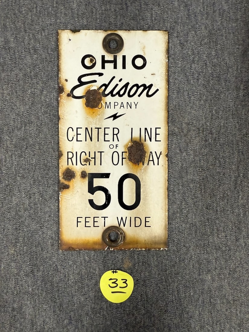 Ohio Edison Company Porcelain Sign (1 of 2)