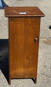 Oak single door record cabinet