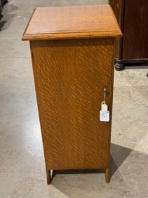 Oak Single Door Record Cabinet