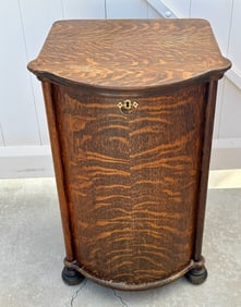 Herzog Half Barrel Oak Cylinder Record Cabinet